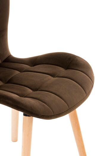 Carosino Chaise de salle à manger Velours Marron 6x63cm 5