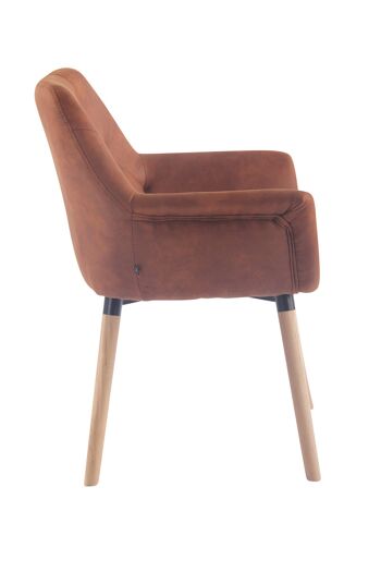 Morengo Chaise de salle à manger Cuir artificiel Marron 10x60cm 2