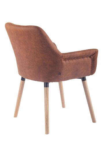Morengo Chaise de salle à manger Cuir artificiel Marron 10x60cm 3