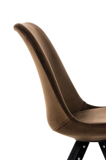 Ronzano Chaise de salle à manger Velours Marron 5x59cm 6