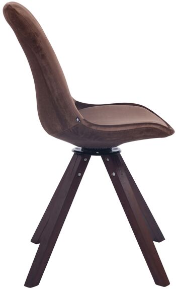 Bufali Chaise de Salle à Manger Velours Marron 6x56cm 3