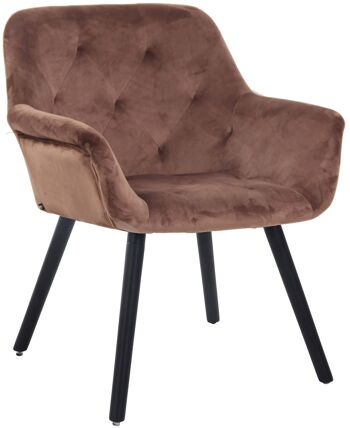 Romerooms Chaise de salle à manger Velours Marron 10x60cm 1