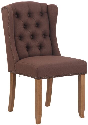 Liberati Chaise de salle à manger Tissu Marron 12x60cm 1