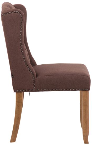 Liberati Chaise de salle à manger Tissu Marron 12x60cm 3