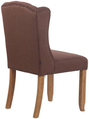 Liberati Chaise de salle à manger Tissu Marron 12x60cm 4