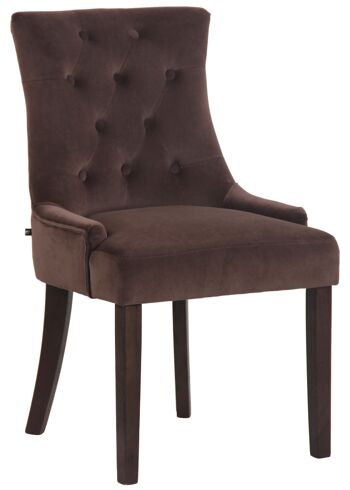 Sovana Chaise de salle à manger Velours Marron 8x58cm 1