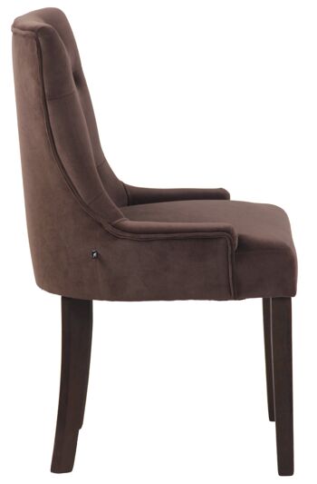 Sovana Chaise de salle à manger Velours Marron 8x58cm 3