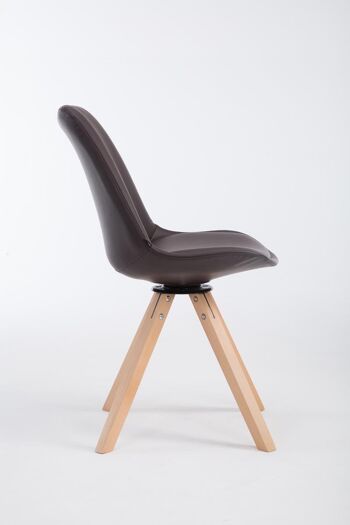 Contea Chaise de salle à manger Cuir artificiel Marron 6x56cm 2