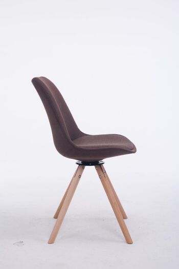 Cuorno Chaise de salle à manger Tissu Marron 6x56cm 3