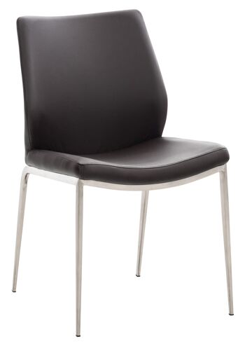 Casinalbo Chaise de salle à manger Cuir artificiel Marron 7x57cm 1