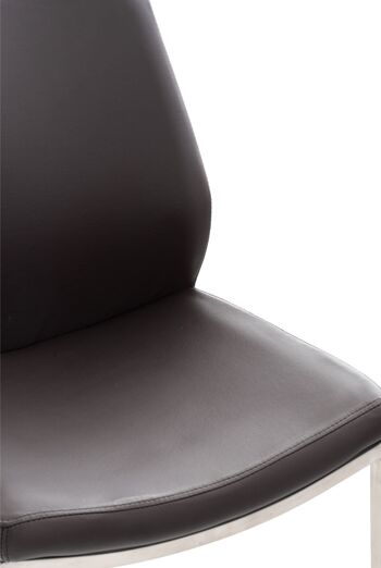 Casinalbo Chaise de salle à manger Cuir artificiel Marron 7x57cm 3
