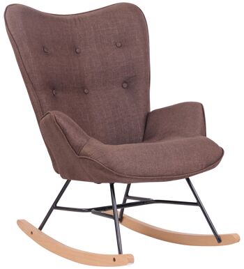 Giada Rocking Chair Tissu Marron 16x88cm 1