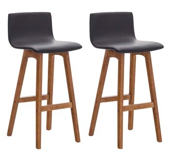 Saletto Lot de 2 Tabourets de Bar Similicuir Marron 12x40cm 5