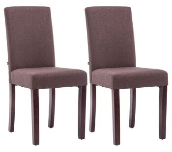 Sauro Lot de 2 Chaises de Salle à Manger Tissu Marron 6x47cm 1