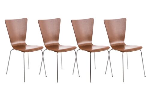 Moscufo Set van 4 Bezoekersstoelen Hout Bruin 16x50cm