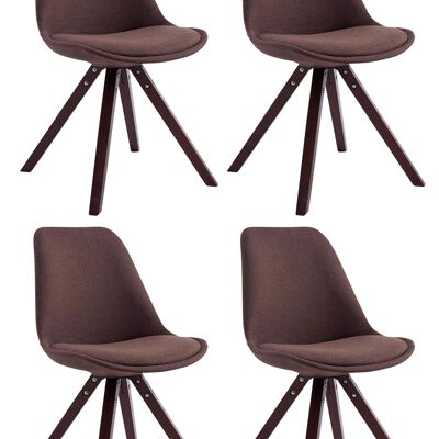Carpineti Set van 4 Bezoekersstoelen Stof Bruin 6x56cm