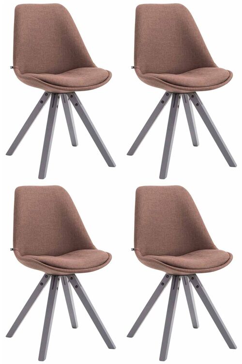 Careri Set van 4 Bezoekersstoelen Stof Bruin 6x56cm