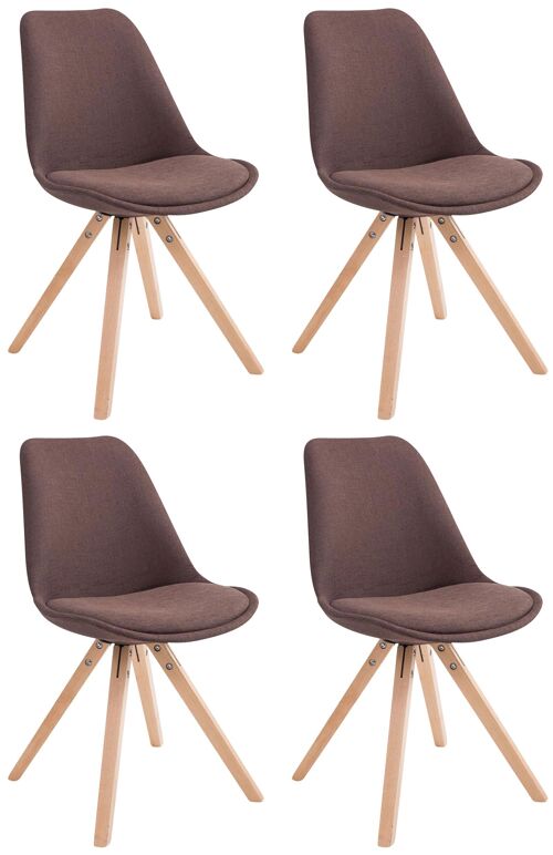 Pecereca Set van 4 Bezoekersstoelen Stof Bruin 6x56cm
