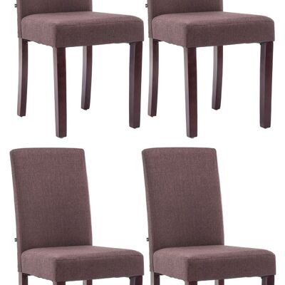 Cumia Set van 4 Eetkamerstoelen Stof Bruin 6x47cm