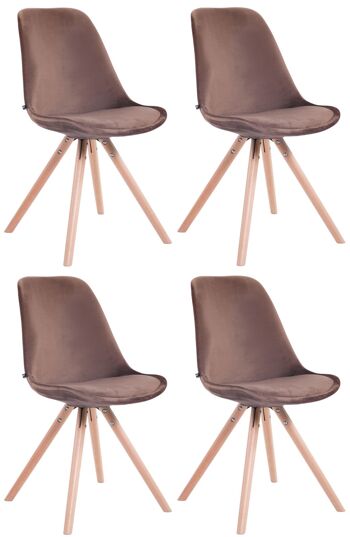 Pappaceci Lot de 4 Chaises de Salle à Manger Velours Marron 6x56cm 1