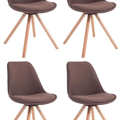 Canapine Set van 4 Eetkamerstoelen Stof Bruin 6x56cm