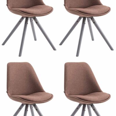 Morgano Set van 4 Eetkamerstoelen Stof Bruin 6x56cm