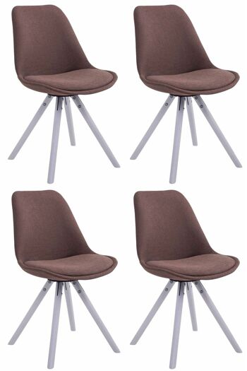 Clavesana Lot de 4 Chaises de Salle à Manger Tissu Marron 6x56cm 1