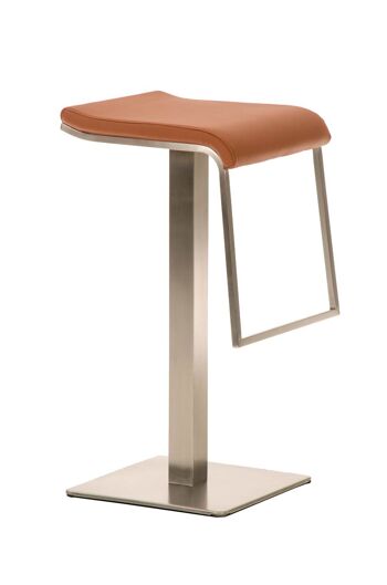 Tiboni Tabouret de Bar Simili Cuir Marron 16x42cm 1