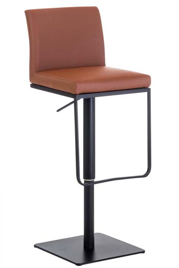 Cavriago Tabouret de Bar Cuir Artificiel Marron 18x44cm 1