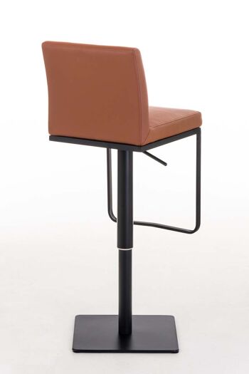 Cavriago Tabouret de Bar Cuir Artificiel Marron 18x44cm 4