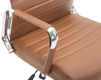 Petit Chaise de Bureau Simili Cuir Marron 15x66cm 5