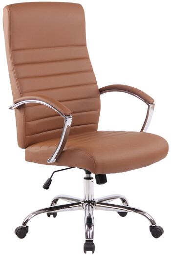 Chaise de Bureau Surra Cuir Artificiel Marron 15x68cm 1