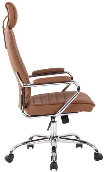 Frigento Chaise de bureau Cuir véritable Marron 16x57cm 3