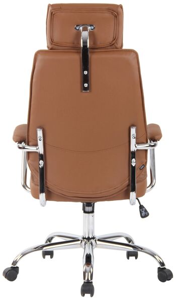 Frigento Chaise de bureau Cuir véritable Marron 16x57cm 5