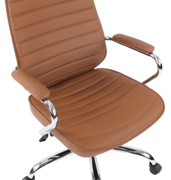 Frigento Chaise de bureau Cuir véritable Marron 16x57cm 7