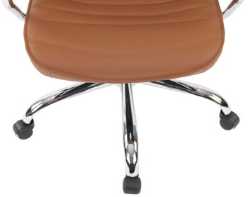 Frigento Chaise de bureau Cuir véritable Marron 16x57cm 8