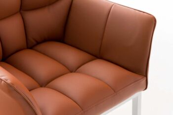 Cocuzzo Chaise de salle à manger Cuir artificiel Marron 13x63cm 6