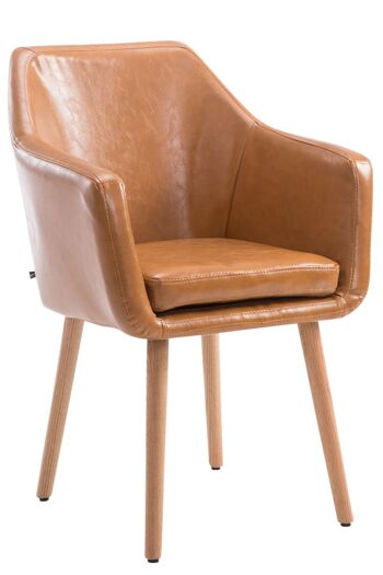 Peschiolo Chaise de salle à manger Cuir artificiel Marron 10x57.5cm 1