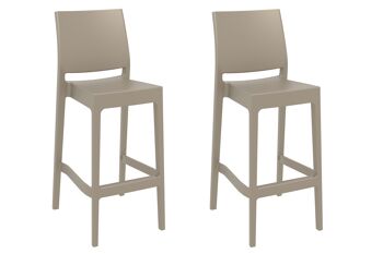 Lezzeno Lot de 2 Tabourets de Bar Bois Marron 10x51cm 1