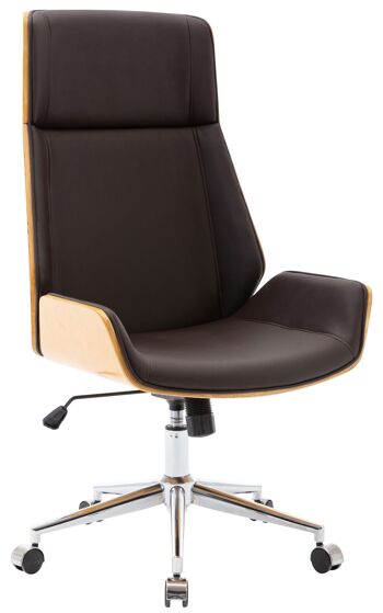 Vaccardo Chaise de Bureau Cuir Artificiel Marron 16x63cm 1