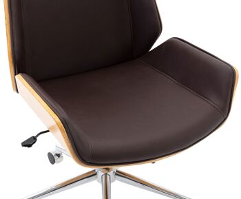 Vaccardo Chaise de Bureau Cuir Artificiel Marron 16x63cm 5