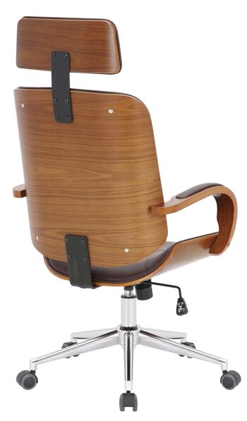 Firmo Chaise de Bureau Cuir Artificiel Marron 18x70cm 3