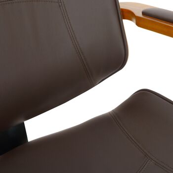 Firmo Chaise de Bureau Cuir Artificiel Marron 18x70cm 5