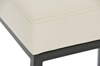 Tabouret Veneto Simili Cuir Crème 6x37cm 4