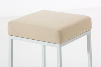 Florence Tabouret de Bar Tissu Crème 6x37cm 3