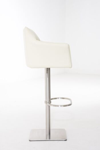 Tabouret de bar Divieto simili cuir crème 21x45cm 2