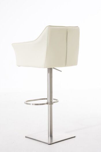 Tabouret de bar Divieto simili cuir crème 21x45cm 3