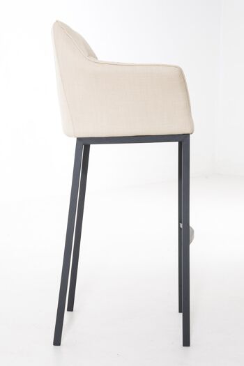 Tregnago Tabouret de Bar Tissu Crème 11x48cm 2