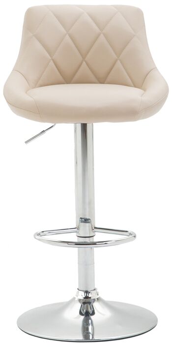 Carapelle Tabouret de Bar Similicuir Crème 7x49cm