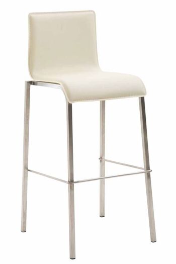 Tabouret de Bar Rovigo Cuir Artificiel Crème 7x45cm 1